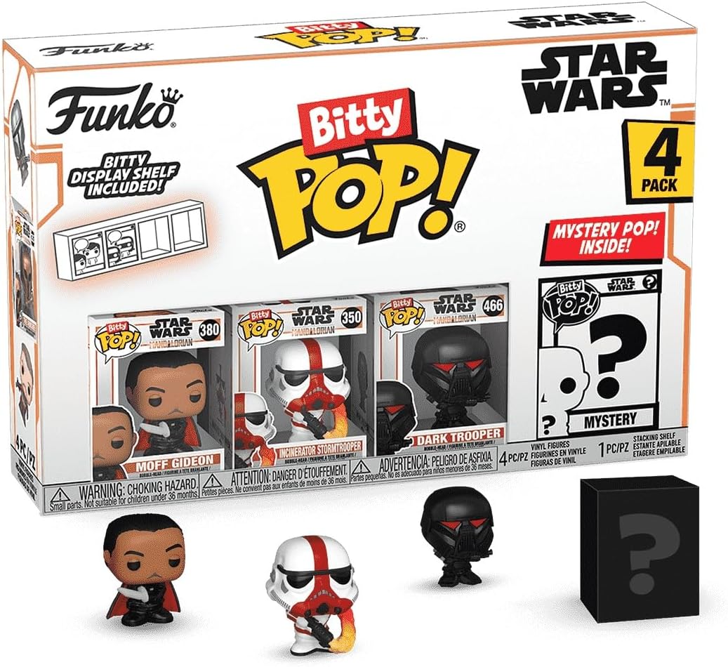 Funko Bitty POP! Star Wars: The Mandalorian - Moff Gideon - Incinerator Stormtrooper - Dark Trooper and a mystery figure