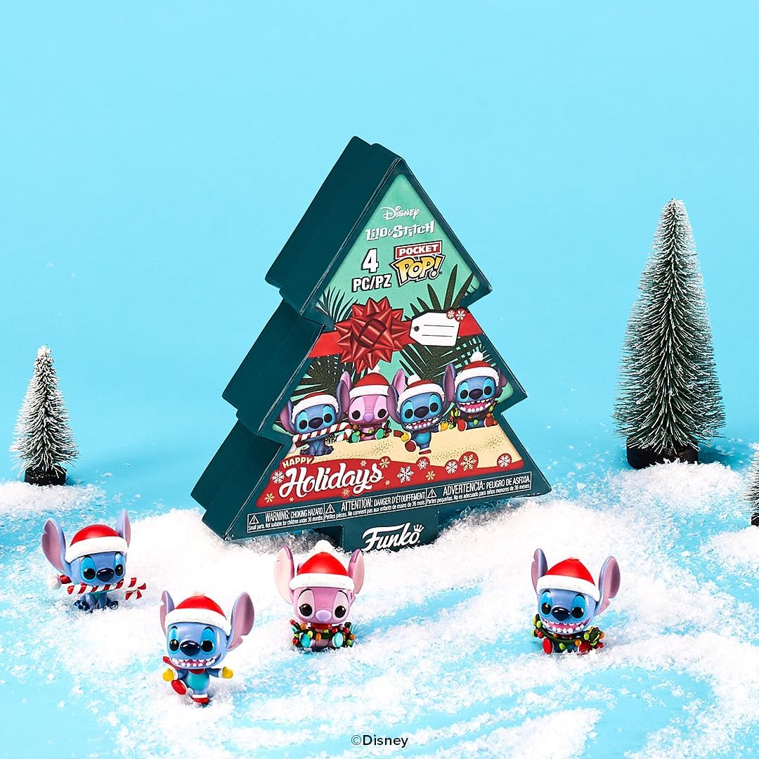 Funko Pocket Pop! Stitch Holiday - 4 Pack Tree Box - Lilo and Stitch