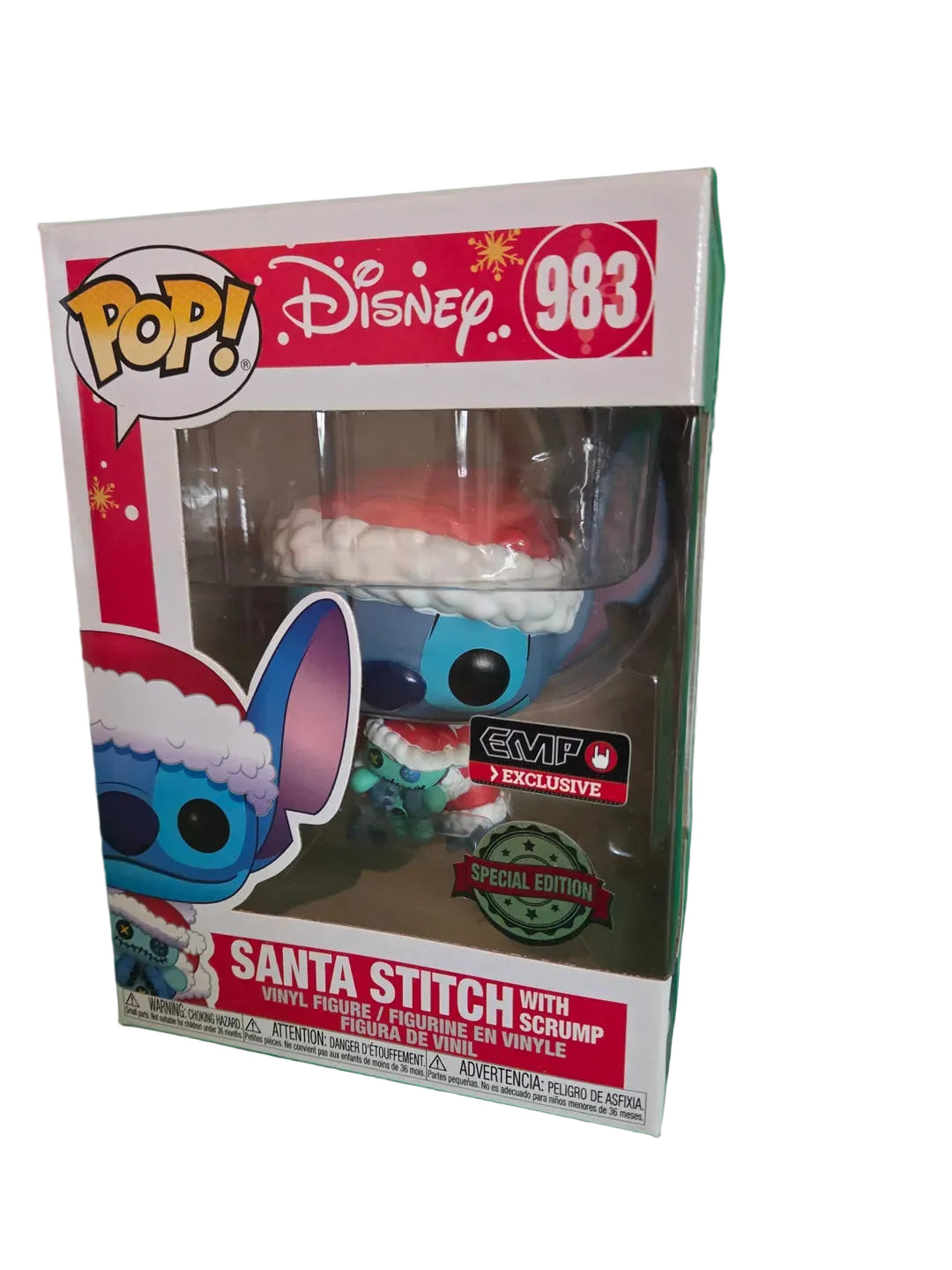 Disney Funko Pop Santa Stitch With Scrump #983 EMP Christmas Pop Lilo & Stitch