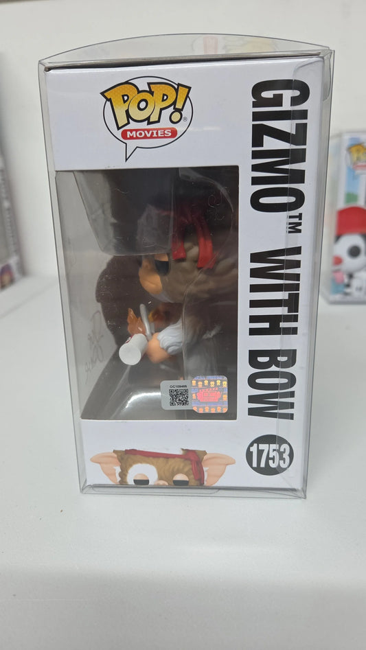 Joe Dante signed Funko POP Gizmo with bow #1753 OCC Cert