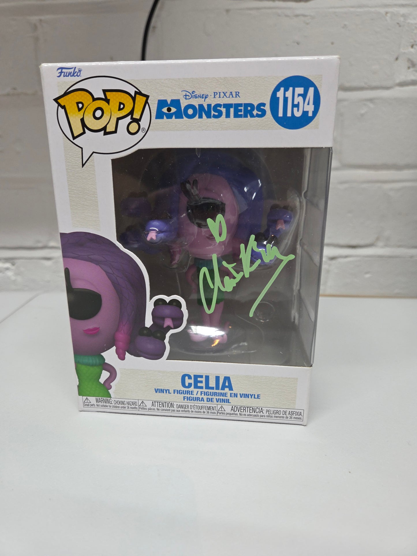 Funko Pop! Monsters, Inc. Celia #1154 signed by Claire Keim(French voice actor) With COA
