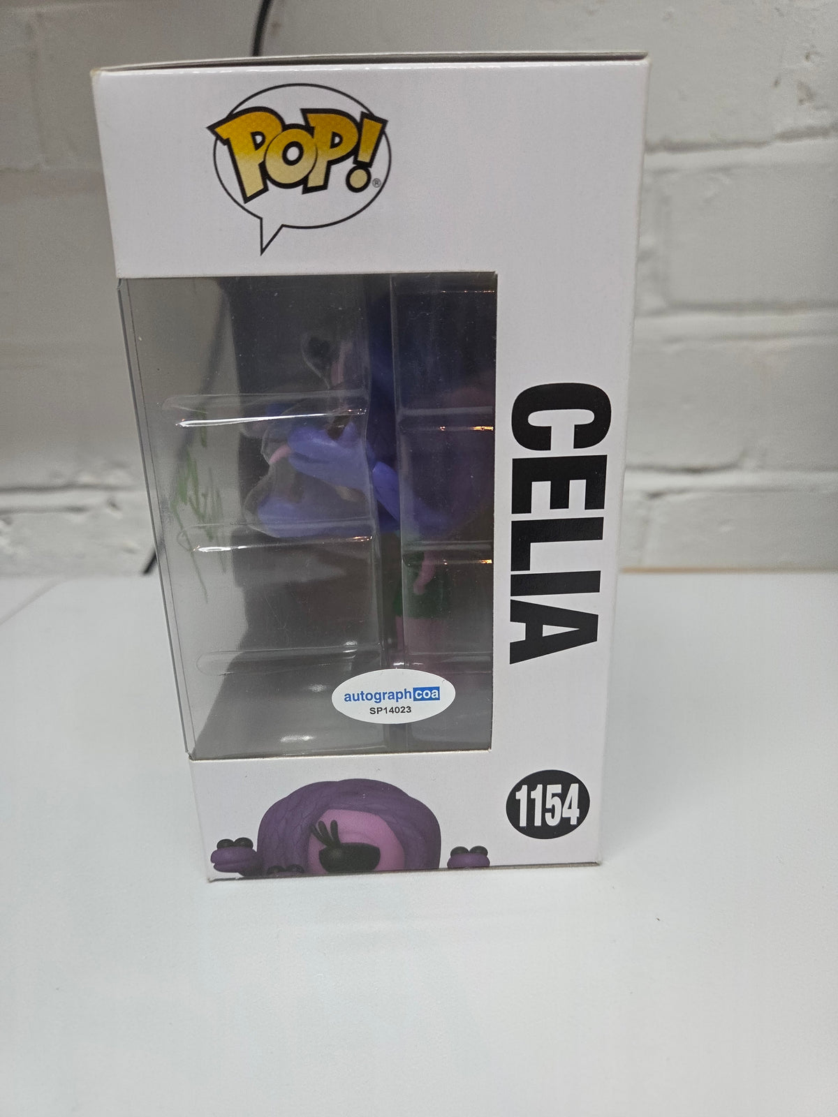 Funko Pop! Monsters, Inc. Celia #1154 signed by Claire Keim(French voice actor) With COA