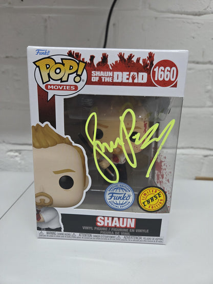 Signed Simon Pegg (Black light pen) Funko POP! Shaun - Chase - With SWAU COA