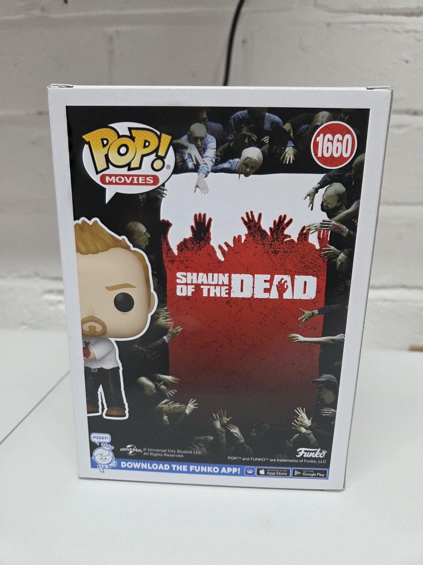Signed Simon Pegg (Black light pen) Funko POP! Shaun - Chase - With SWAU COA