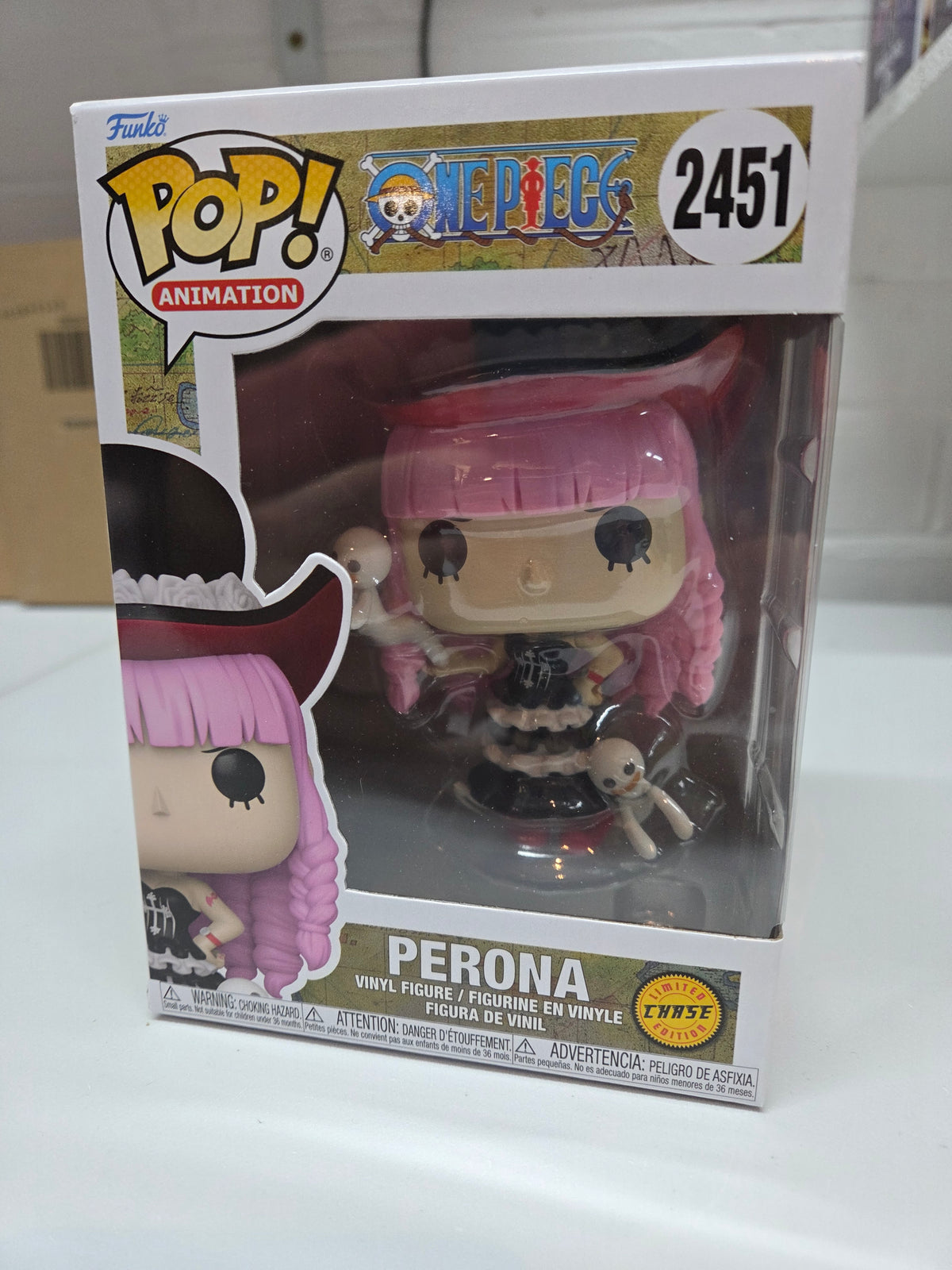 One Piece Perona 2451 Funko Pop CHASE, 1 of 72 With Card Mystery Box! *IN HAND*