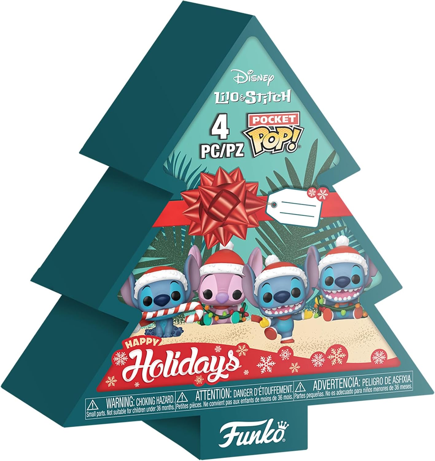 Funko Pocket Pop! Stitch Holiday - 4 Pack Tree Box - Lilo and Stitch