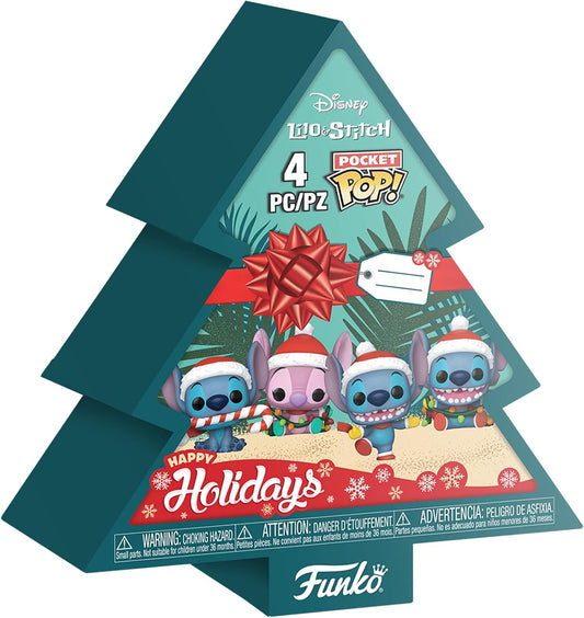 Funko Pocket Pop! Stitch Holiday - 4 Pack Tree Box - Lilo and Stitch