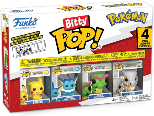 Funko Bitty POP! 4 Pack: Pokemon - Pikachu, Vaporeon, Caterpie, Cubone