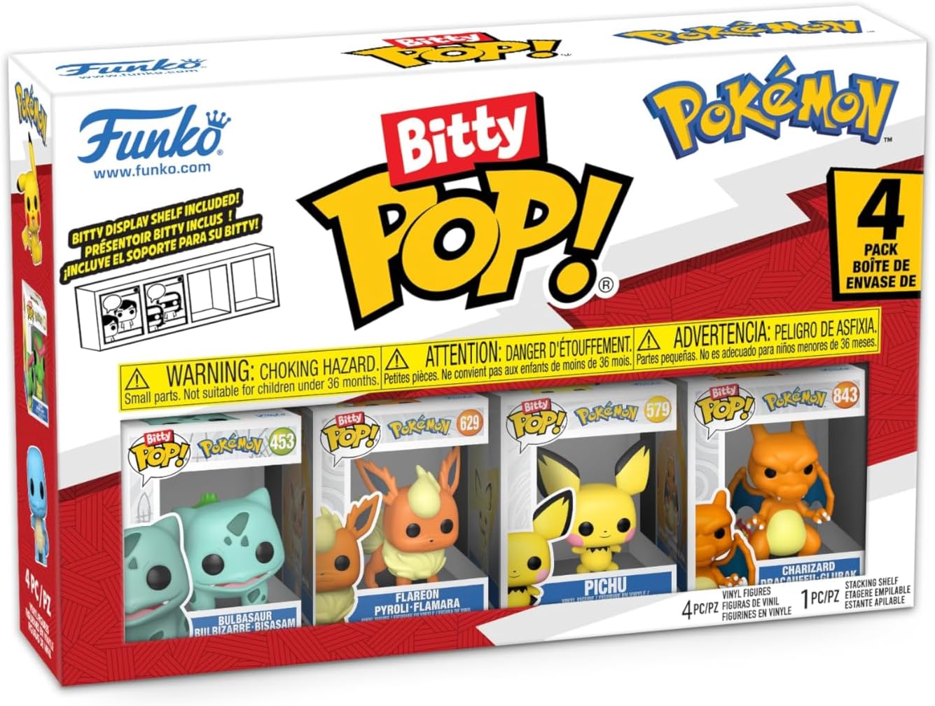 Funko Bitty POP! 4 Pack: Pokemon - Bulbasaur, Flareon, Pichu, Charizard