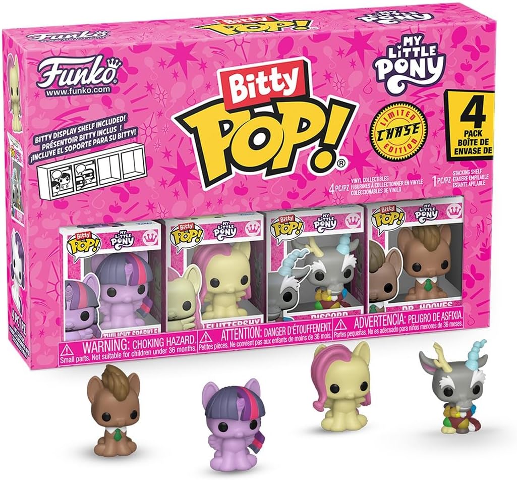 Funko Bitty POP! 4 Pack: My Little Pony - Twilight Sparkle, Fluttershy, Discord, Mystery Mini Figure