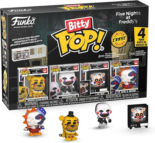 Funko Bitty POP! 4 Pack: Five Nights at Freddy's - FNAF - Golden Freddy, Marionette, Lolbit, Sun & Moon