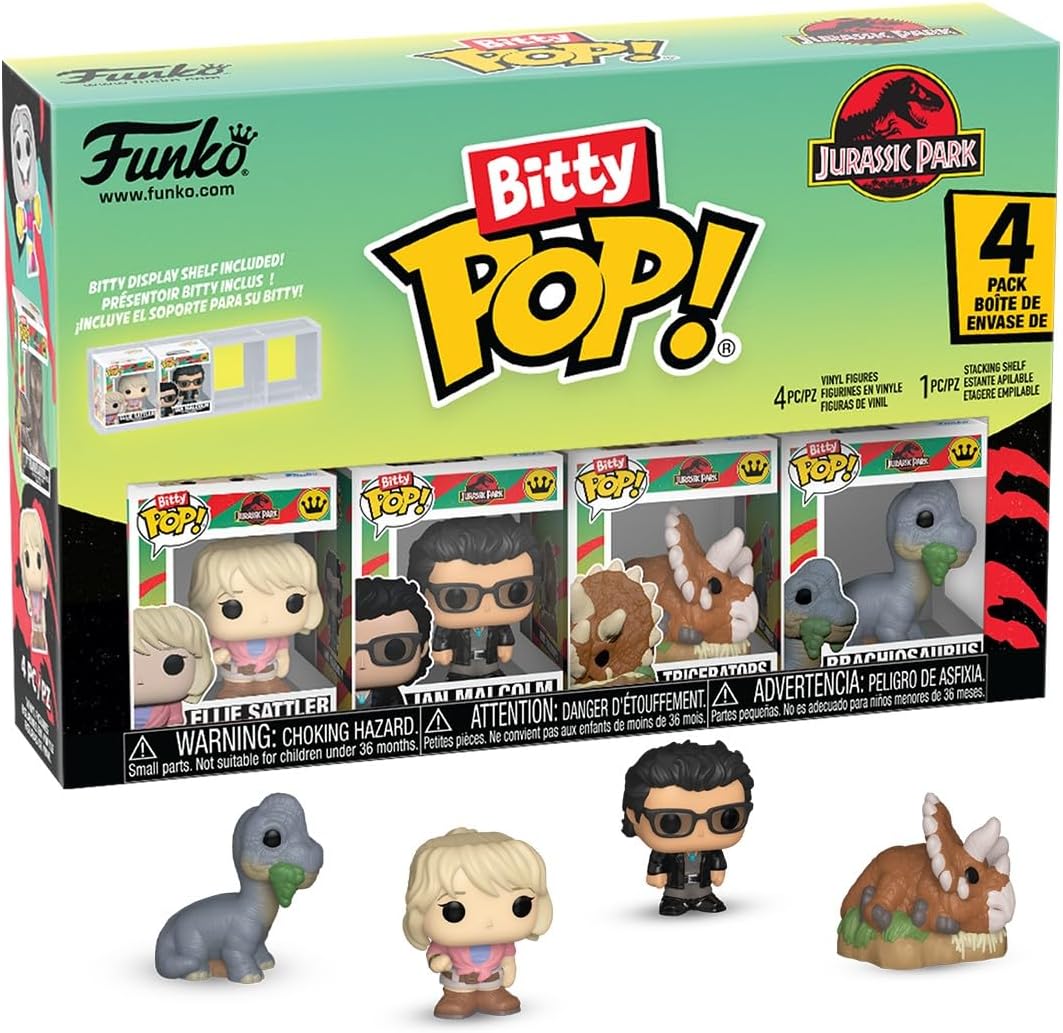 Funko Bitty POP! 4 Pack: Jurassic Park - Ellie Sattler, Ian Malcolm, Triceratops, Brachiosaurus