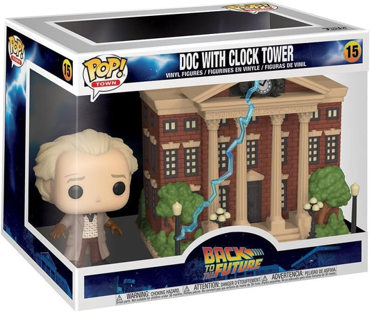 Funko POP! Town: BTTF - Dr. Emmett Brown - Doc With Clock Tower