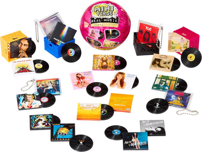 MGA’s Miniverse Real Music Mini Vinyl Records - 4 Playable Mini Records with Sleeves, Storage Crate and Keychain, Compatible with Miniverse Record Player, Suitable for Ages 8+ Years