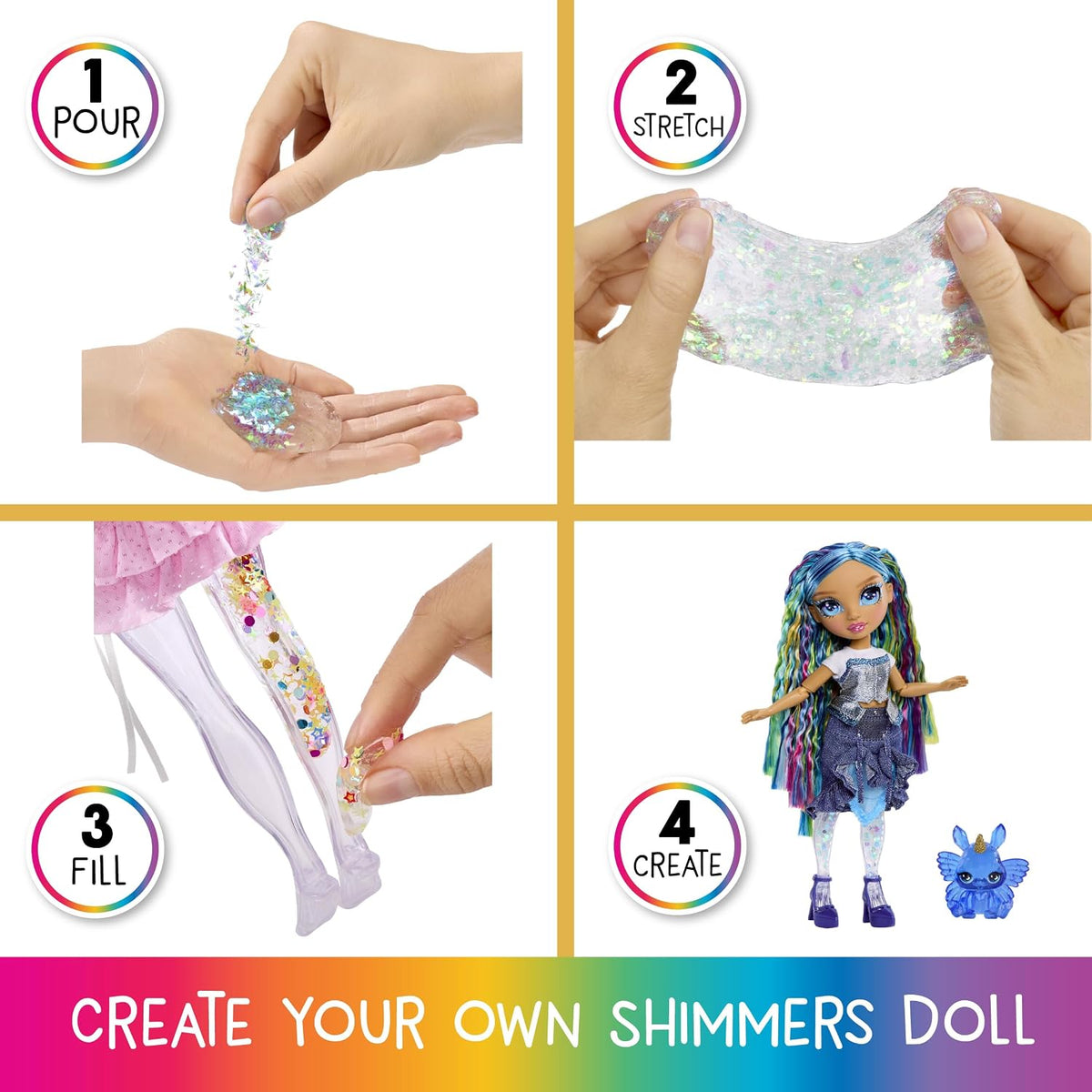 Rainbow High Rainbow Shimmers with Slime - Skyler, Blue