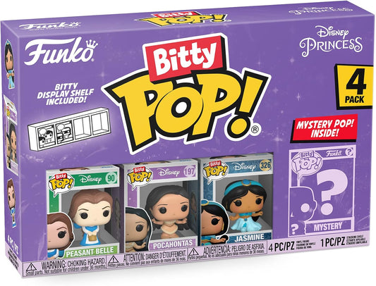 Funko Bitty POP! 4 Pack: Disney Princess - Peasant Belle, Pocahontas, Jasmine, Mystery Mini Figure