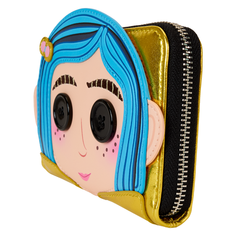 Loungefly - Coraline 15th Anniversary Laika Doll Metallic Cosplay Zip Around Wallet
