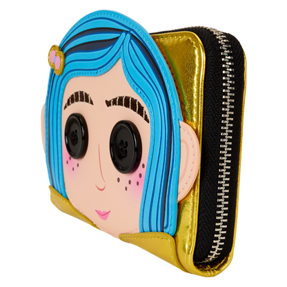 Loungefly - Coraline 15th Anniversary Laika Doll Metallic Cosplay Zip Around Wallet