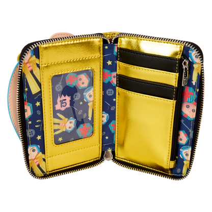 Loungefly - Coraline 15th Anniversary Laika Doll Metallic Cosplay Zip Around Wallet