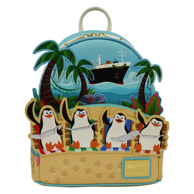 Loungefly - Madagascar Exclusive Penguins Beach Mini Backpack