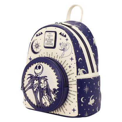 Loungefly - The Nightmare Before Christmas Jack Skellington & Sally Night Sky Mini Backpack