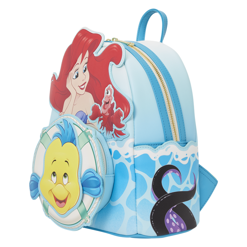 Loungefly - The Little Mermaid Exclusive Ariel, Flounder, & Sebastian Mini Backpack