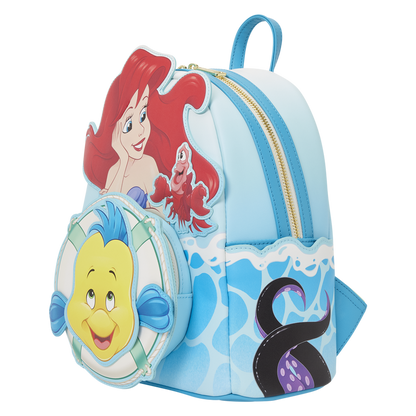Loungefly - The Little Mermaid Exclusive Ariel, Flounder, & Sebastian Mini Backpack