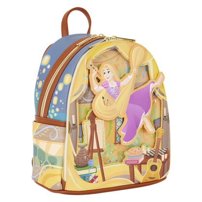 Loungefly - Tangled Rapunzel Glow Pin Trader Mini Backpack