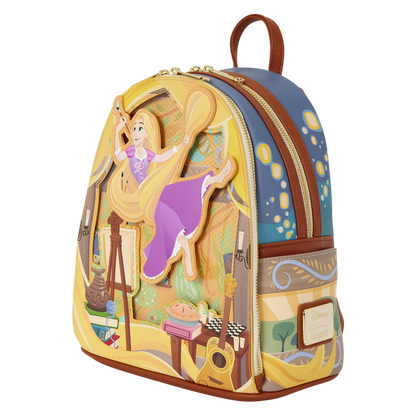 Loungefly - Tangled Rapunzel Glow Pin Trader Mini Backpack