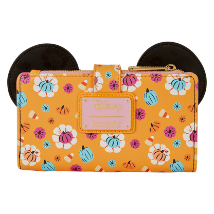 Loungefly - Minnie Mouse Cosplay Floral Pumpkin Flap Wallet
