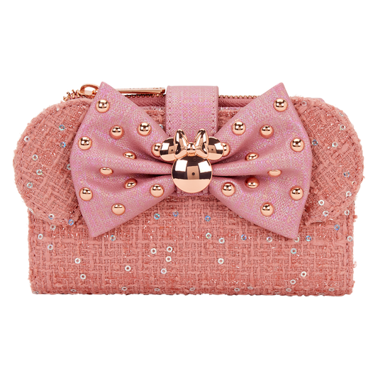 Longefly - Minnie Mouse Glitter Tweed Flap Wallet