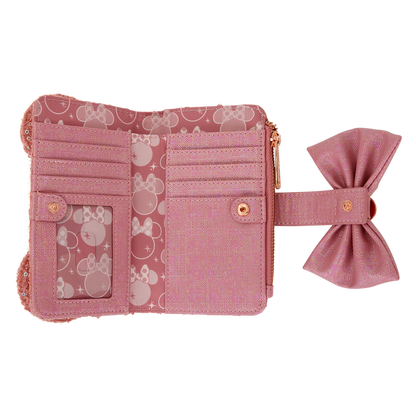 Longefly - Minnie Mouse Glitter Tweed Flap Wallet