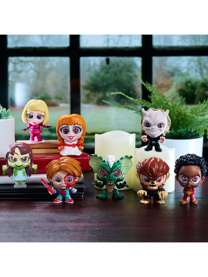 Tiny Nightmares Collectible Blind Box Wave 2 (The Grabber, Stripe, Megan 2, The Wolfman, Regan, Chucky - Half Face w/Razor, Red, Annabelle