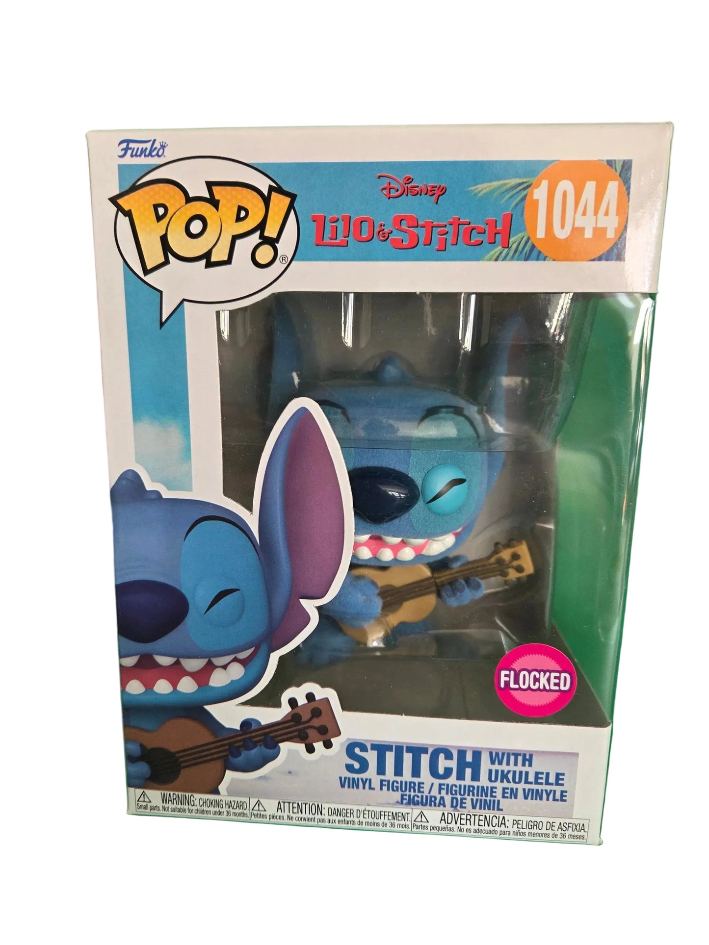 Funko Pop Disney Lilo & Stitch - Stitch With Ukulele Flocked #1044
