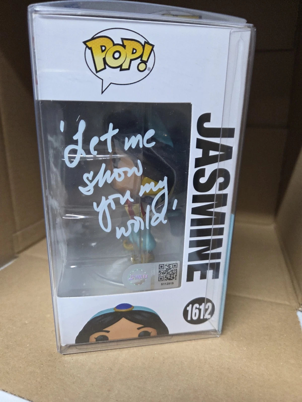 1621 Signed And Quoted Disney Princess Jasmine Funko Pop In Pop Protector