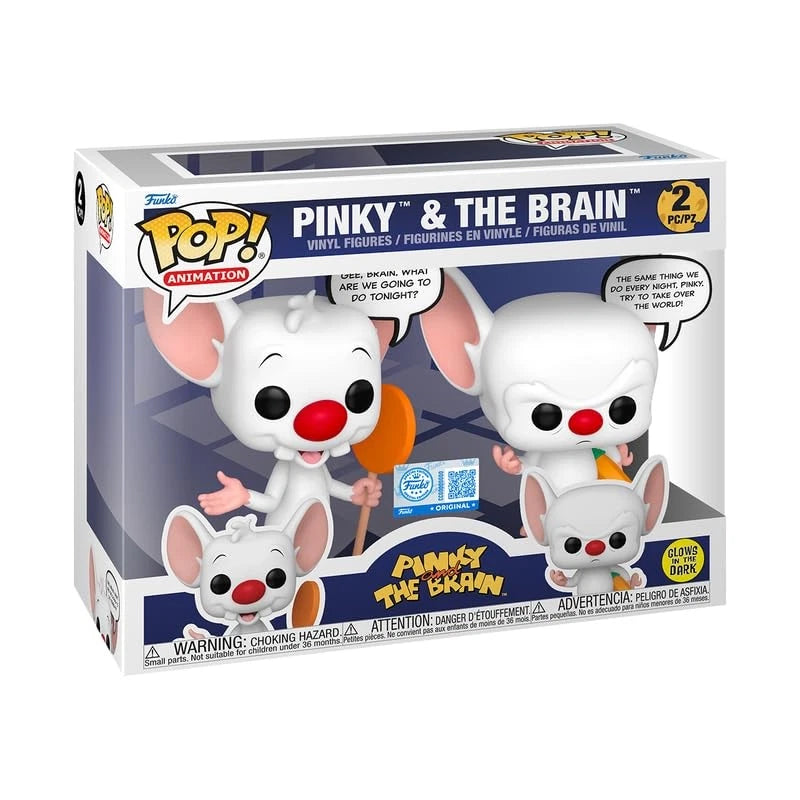 Funko Pop Pinky & The Brain (Glow) Vinyl Figure 2-Pack Exclusive